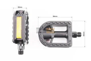 Педалі CHILD 9/16" (96x65x26mm) пластикові, чорні NW-90A