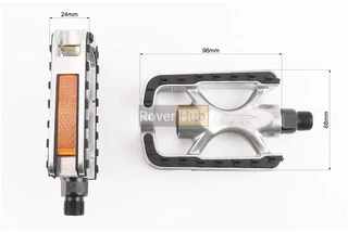 Педалі CITY 9/16" (107x70x26.5mm) алюмінієві, сріблясто-чорні C33