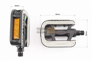 Педали CITY 9/16" (109x82x26mm) пластиковые, чёрно-серые NW-352