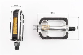 Педали CITY 9/16" (112x72x25mm) алюминиевые, серебристо-чёрные NWL-369RL