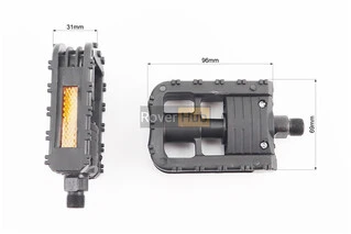 Педали FOLDING складные 9/16" (100x70x30mm) пластиковые, чёрные