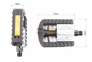 Педалі FOLDING складні 9/16" (109x74x29mm) пластико-алюминієві, чорно-сірі NW-306P