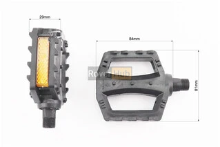 Педалі MTB 9/16" (80x80x25mm) пластикові, чорні (без підшипників)