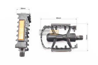 Педали MTB 9/16" (100x66x25mm) алюминиевые, черные