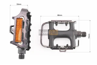 Педалі MTB 9/16" (100x75x33mm) пластико-алюмінієві, чорні LU-933