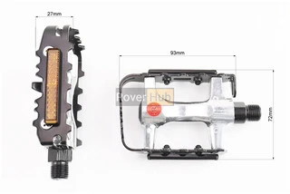 Педалі MTB 9/16" (102x62x24mm) алюмінієві, сріблясто-чорні NWL-91K