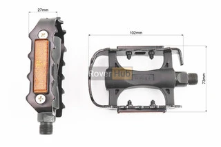 Педалі MTB 9/16" (106x64.5x28.5mm) пластико-алюмінієві, чорні LU-C25