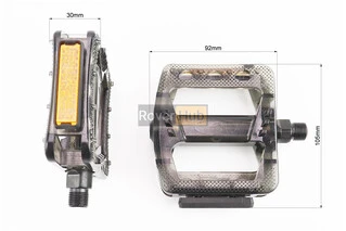 Педалі MTB широкі 9/16" (102x97x26mm) полікарбонатні, чорно-прозорі NW-366PC