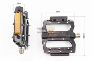 Педалі MTB широкі 9/16" (103x107x24mm) зі знімними шипами, пром-підшипник (6*13*5), алюмінієві, NWL-393B-RP