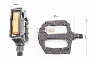 Педалі MTB широкі 9/16" (107x100x25mm) алюмінієві, чорні 808