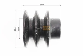 Шків під колінвал d-19mm (D-55mm, 2-х пазний, два пази під ремінь SPА, метал) 168F/170F