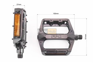 Педалі MTB широкі 9/16" (108x100x24mm) алюмінієві, чорні NWL-219