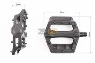 Педали MTB широкие 9/16" (108x108x27mm) пластиковые, чёрные NW-284