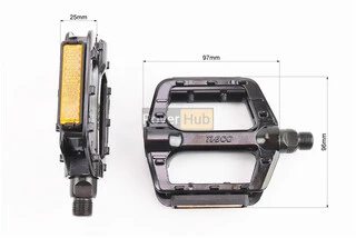 Педалі MTB широкі 9/16" (109x93x25mm) алюмінієві, чорні WP625