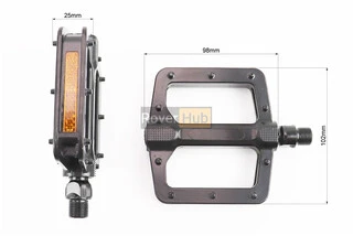 Педалі MTB широкі 9/16" (110x102x22mm) алюмінієві, чорні NWL-303