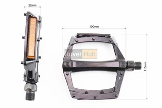 Педалі MTB широкі 9/16" (112x109x24mm) алюмінієві, чорні NWL-221