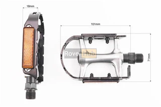 Педалі ROAD 9/16" (108x63x24mm) алюмінієві, сріблясто-чорні R126DU