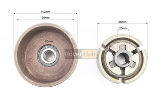 Шків-муфта зчеплення варіаторного типу (під колінвал d-20mm, D-102mm, два пази під ремінь SPB) 168F/170F