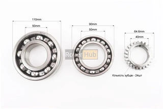 Колінвал R180NM +підшипники+шестерня Тип 1