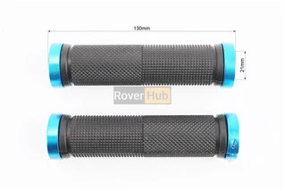 Ручки руля 130мм с зажимом Lock-On с двух сторон, чёрно-синие FL-426