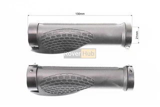 Ручки керма 130мм з затискачем Lock-On з двох сторін, ергономічні, чорні