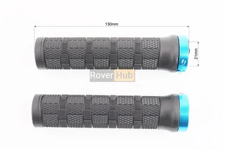 Ручки руля 130мм с зажимом Lock-On, чёрно-синие