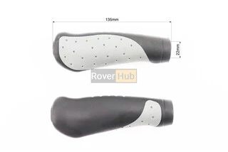 Ручки руля 135мм, эргономичные, чёрно-серые CR-G302