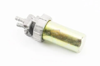 Паливний кран + фільтр в металевому корпусі (вхід/вихід вгору)