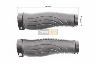 Ручки руля 140мм с зажимом Lock-On с двух сторон, эргономичные, чёрные TPR-081