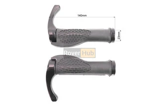 Ручки руля 140мм с зажимом Lock-On, эргономичные с рожками, чёрные