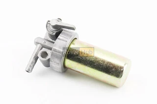 Кран топливный + фильтр в металлическом корпусе (вход/выход в сторону)