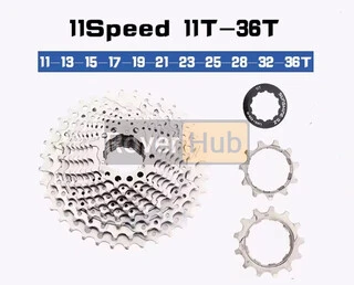 Кассета велосипеда Sunshine 11-36T, 11-скоростная, серебристая